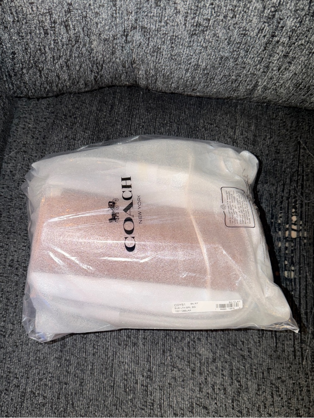 Coach Barrel Bag in Brass/Clay Orange/Brown Suede & Refined Calf Leather NWT - Picture 4 of 15
